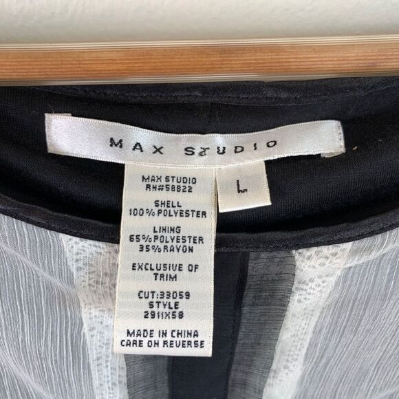 Max Studio Ribbon Lace Black L 12 Lace Lined Cocktail Fairy Whimsigoth Grunge - Picture 3 of 11